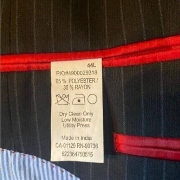 Ralph Lauren Chaps Mens Slim Fit Suit Jacket Size 44L Blazer Sports Coat… - Picture 7 of 8